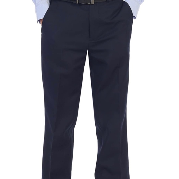 Gioberti Boys Flat Front Dress Pants Navy with adjustable waistband size 6 - Picture 4 of 6